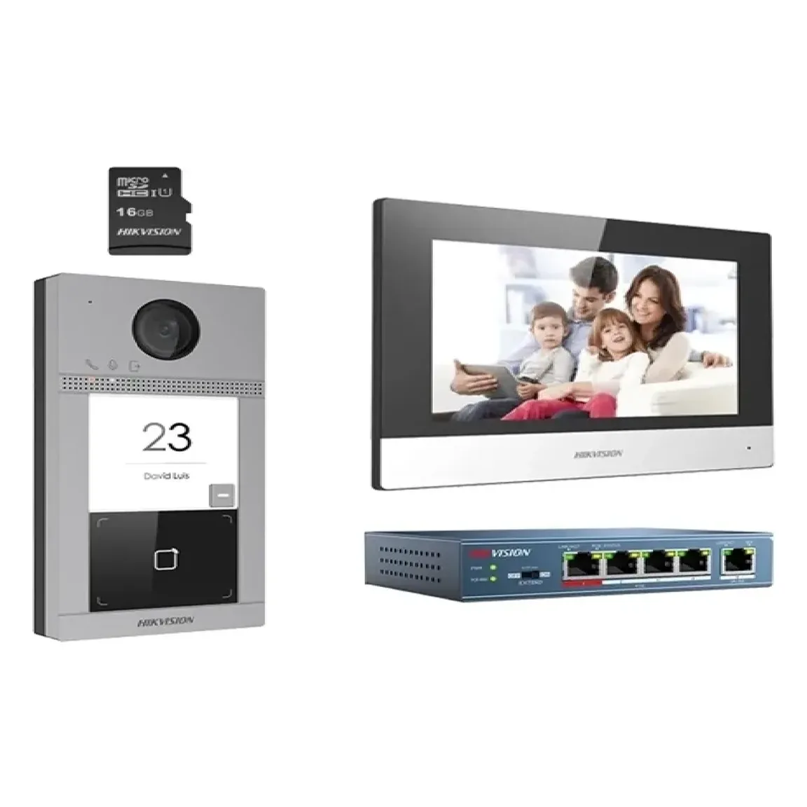 KIT VIDEOINTERFON MONITOR 7" + POST EXT. 1 BUTON DS-KIS604-S(C)