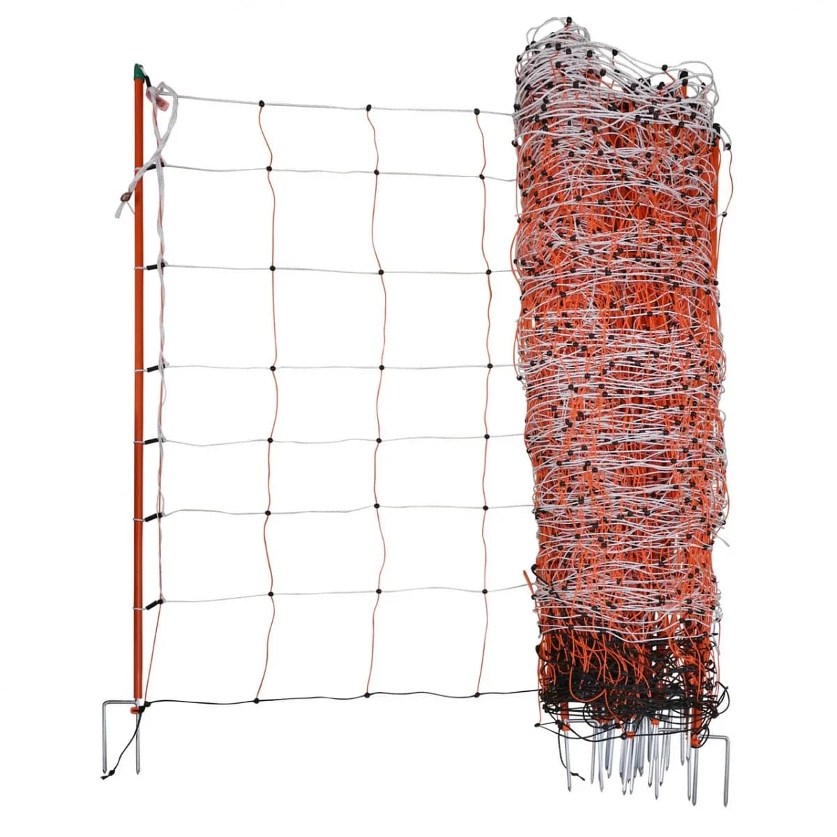 Plasă gard electric 50 m × 108 cm, cu stâlpi