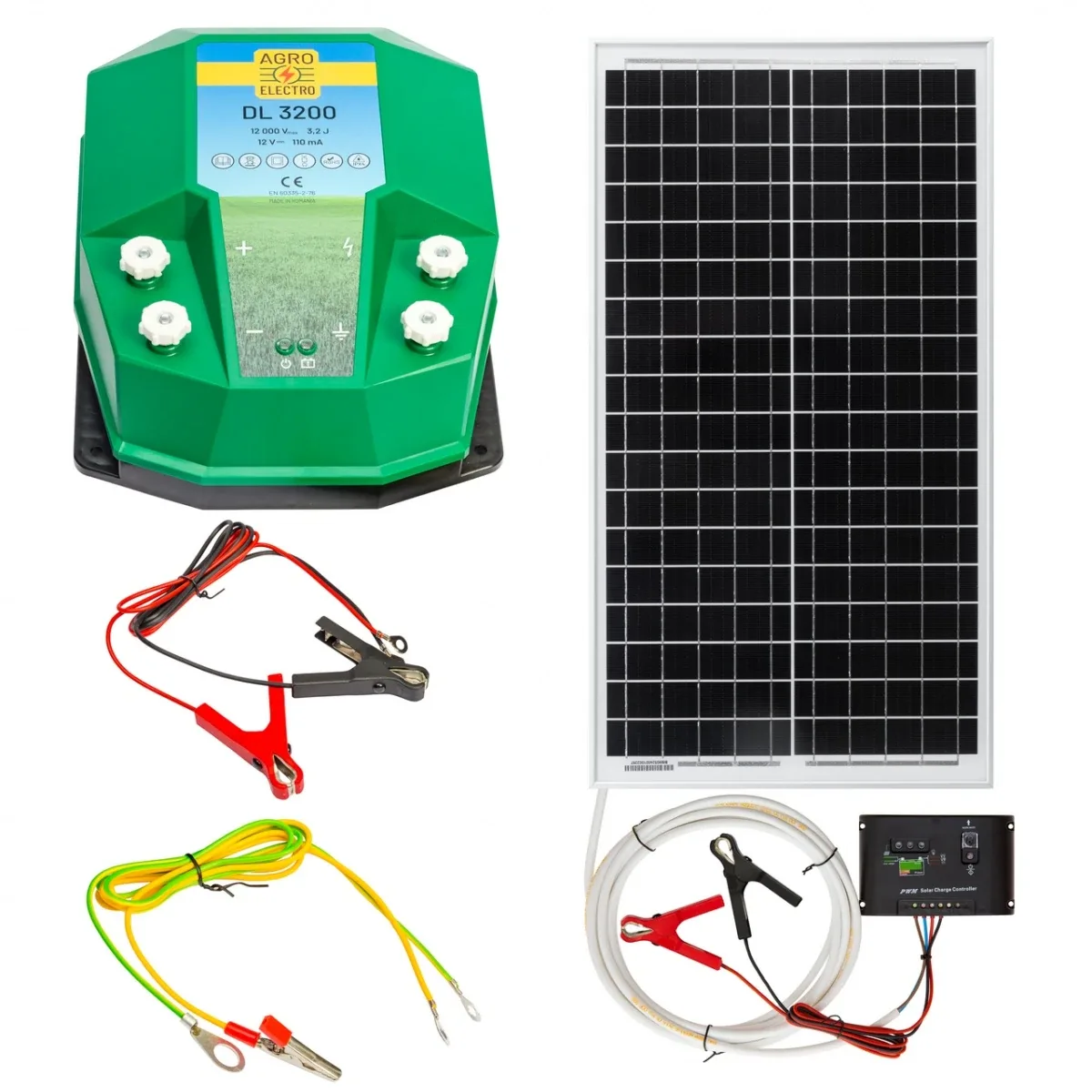 Sistem gard electric compact DL 3200, 3,2 J, cu panou solar 30 W