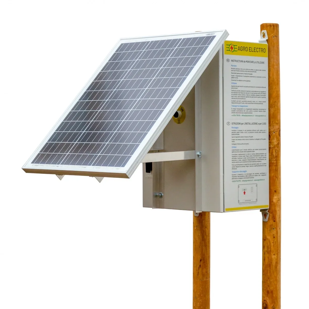 Sistem gard electric DL 7200 cu panou solar 50 W, cutie metalică